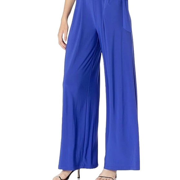 Eliza J Blue Sleeveless Jumpsuit‎ with Wide-Leg Design L - Picture 6 of 9